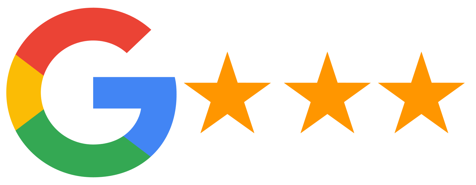 Logo für Google Rezensionen und Bewertungen mit den charakteristischen fünf Sternen